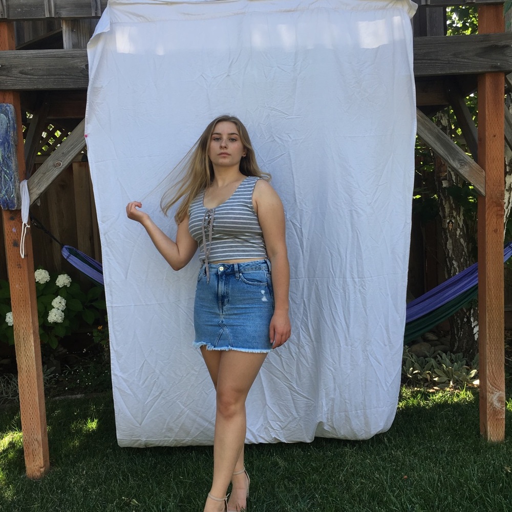 Light jean skirt